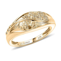 Luxoro Rose Floral Ring in 10K Yellow Gold 3.65 Grams