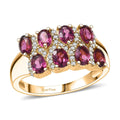 EverTrue Orissa Rhodolite Garnet, White Zircon Ring in 18K YG Plated (Size 10.0) 2.15 ctw - Sticky add to cart bar