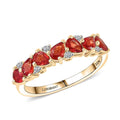 Certified & Appraised 10K Yellow Gold AAA Orange Sapphire, Luxuriant Diamond (G-H, SI) Ring (Size 6.0) 1.50 ctw - Sticky add to cart bar
