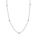 Luxuriant Lab Grown Red Diamond (IR) 0.35 ctw Firelight Station Necklace 20 Inches in Rhodium Over Sterling Silver - Sticky add to cart bar
