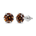 Luxuriant Lab Grown Red Diamond SI (IR) 2.00 ctw Rosetta Studs Earrings in 10K White Gold - Sticky add to cart bar