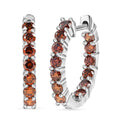Luxuriant Lab Grown Red Diamond (IR) 1.90 ctw Scarlet Glow Hoop Earrings in Rhodium Over Sterling Silver - Sticky add to cart bar