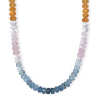 D'Joy Premium Multi Beryl 110.00 ctw Beaded Necklace in 18K Vermeil Yellow Gold Over Sterling Silver 18-20 Inches