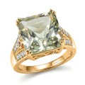 EverTrue Montezuma Prasiolite, Multi Gemstone Ring in 18K YG Plated (Size 10.0) 9.00 ctw - Sticky add to cart bar