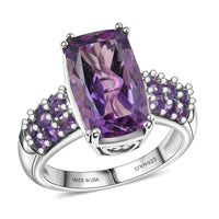 D'Joy Rose De France Amethyst, African Amethyst Ring in Platinum Over Sterling Silver (Size 10.0) 5.30 ctw