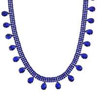 Sparkling Austrian Crystal Dripping Necklace (16-19 Inches) in Silvertone
