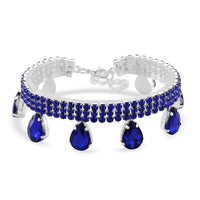 Sparkling Austrian Crystal Dripping Bracelet in Silvertone (7.50-9.50In)