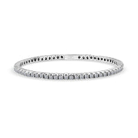 Luxuriant Lab Grown Diamond G-H SI 5.00 ctw Bangle Bracelet in Rhodium Over Sterling Silver and Stainless Steel (7.50 In)