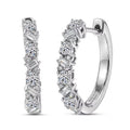 Luxuriant Lab Grown Diamond G-H SI 0.75 ctw Romanesque Line Earrings in Rhodium Over Sterling Silver - Sticky add to cart bar