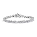 Luxuriant Lab Grown Diamond (G-H, SI) Deco Weave Bracelet in Rhodium Over Sterling Silver (6.50 In) 4.00 ctw - Sticky add to cart bar