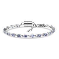 Doorbuster EverTrue Tanzanite River of Serenity Bracelet in Platinum Bond (6.5-8.0In) 3.30 ctw
