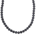 Hematite Carved Rose Flower Necklace in Silvertone 337.00 ctw (21- 23 Inches) - Sticky add to cart bar