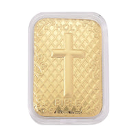 24K Golden Bible Cross Emboss Sheet 31x45.5mm 10mg