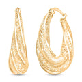 Twisted Hoop Earrings in 14K Yellow Gold 3.19 Grams - Sticky add to cart bar