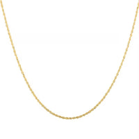 1mm Laser Rope Chain Necklace in 14K Yellow Gold 1.4 Grams 20 Inches