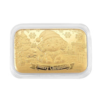24K Golden Christmas Santa’s Puppy Emboss Sheet (31x45.5mm) 10mg