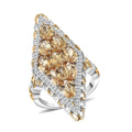 D'Joy Premium Marialite, Moissanite Ring in 18K Vermeil YG and Rhodium Over Sterling Silver (Size 10.0) 3.90 ctw - Sticky add to cart bar
