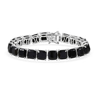 EverTrue Thai Black Spinel Royal Midnight Tennis Bracelet in Platinum Bond (6.50 In) 39.80 ctw