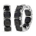 EverTrue Thai Black Spinel 29.65 ctw Royal Midnight Hoop Earrings in Platinum Bond (Del. in 7-10 Days) - Sticky add to cart bar