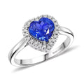 Rhapsody 950 Platinum AAAA Tanzanite, Diamond (E-F, VS) (0.24 cts) Ring (Size 6.0) (6.83 g) 2.01 ctw - Sticky add to cart bar