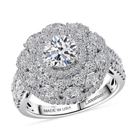 Luxuriant Lab Grown Diamond (G-H, SI) Ring in Rhodium Over Sterling Silver (Size 10.0) 2.50 ctw