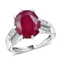 D'Joy Niassa Ruby (FF), Moissanite Ring in Rhodium Over Sterling Silver (Size 7.0) 7.90 ctw - Sticky add to cart bar