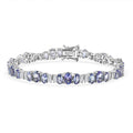 D'Joy Tanzanite, Diamond (0.45 cts) Bracelet in Rhodium Over Sterling Silver (6.50 In) 9.25 ctw - Sticky add to cart bar