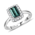 Certified & Appraised Rhapsody 950 Platinum AAAA  Pirineu Lagoon Tourmaline, Diamond (E-F, VS) (0.27 cts) Ring (Size 10.0) (5.75 g) 1.50 ctw - Sticky add to cart bar