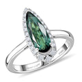 Doorbuster Certified & Appraised Rhapsody 950 Platinum AAAA  Pirineu Lagoon Tourmaline, Diamond (E-F, VS) (0.25 cts) Ring (Size 10.0) (6.36 g) 1.51 ctw - Sticky add to cart bar