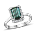 Doorbuster Certified & Appraised Rhapsody 950 Platinum AAAA Pirineu Lagoon Tourmaline, Diamond (E-F, VS) (0.22 cts) Ring (Size 10.0) (5.80 g) 2.51 ctw - Sticky add to cart bar