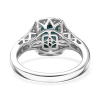 Certified & Appraised Rhapsody 950 Platinum AAAA Monte Belo Indicolite, Diamond (E-F, VS) (0.43 cts) Ring (Size 10.0) (6.50 g) 2.33 ctw