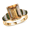 D'Joy Premium Marialite, Chrome Diopside and White Zircon Ring in 18K Vermeil YG Over Sterling Silver (Size 6.0) 6.10 ctw - Sticky add to cart bar