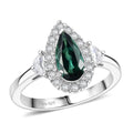 D'Joy AAA Pirineu Lagoon Tourmaline, Moissanite Ring in Rhodium Over Sterling Silver (Size 10.0) 1.50 ctw - Sticky add to cart bar