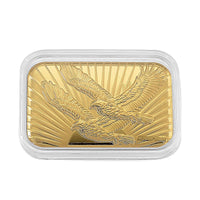 24K Golden Twin Eagles Blessings Emboss Sheet 31x45.5mm 10mg
