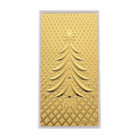 24K Yellow Golden Christmas Tree Emboss Sheet 15.5x7.5cm 100mg