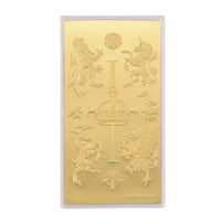 TLV 24K Yellow Golden Royal Crest Emboss Sheet (15.5x7.5cm) 100mg