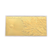 24K Golden Good Luck Maple Leaf Emboss Sheet (15.5x7.5cm) 100mg