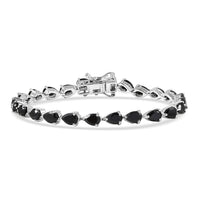 EverTrue Thai Black Spinel Midnight Pearline Bracelet in Platinum Bond (6.50 In) 12.10 ctw