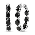 EverTrue Thai Black Spinel 7.35 ctw Midnight Pearline Hoop Earrings in Platinum Bond - Sticky add to cart bar
