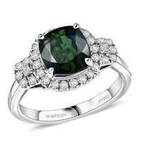 Certified & Appraised Rhapsody 950 Platinum AAAA Santa Rosa Tourmaline, Diamond (E-F, VS) (0.31 cts) Ring (Size 6.0) (5.65 g) 2.63 ctw