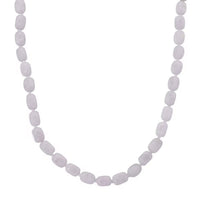 D'Joy Natural Jade 500.00 ctw Cushion Beaded Necklace in Rhodium Over Sterling Silver 20 Inches