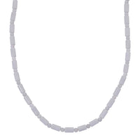 D'Joy Natural Jade 360.00 ctw Pillar Beaded Necklace in Rhodium Over Sterling Silver 20 Inches