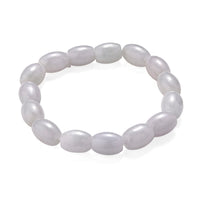 D'Joy Natural Jade 170.00 ctw Rice Beaded Stretch Bracelet (6.50-7.0In)
