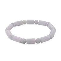 D'Joy Natural Jade 100.00 ctw Pillar Beaded Stretch Bracelet (6.50-7.0In)