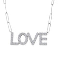 Luxuriant Lab Grown Diamond 1.75 ctw Love Necklace in Sterling Silver 18 Inches - Sticky add to cart bar