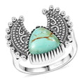 D'Joy Artisan Crafted Premium Royston Turquoise Ring in Black Oxidised Sterling Silver (Size 10.0) 3.50 ctw - Sticky add to cart bar