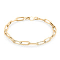 Italian Dual Glow Paperclip Chain Bracelet in 10K Yellow Gold (7.50 In) 1.8 Grams - Sticky add to cart bar