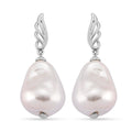 EverTrue White Shell Pearl Earrings in Silvertone and Stainless Steel - Sticky add to cart bar