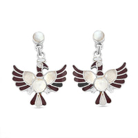 Peruvian Artistry Multi Gemstone Rainbow Colca Condor Earrings in Sterling Silver 17.60 ctw