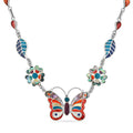 Peruvian Artistry Multi Gemstone 54.00 ctw Rainbow Ema Butterfly Necklace in Sterling Silver 18 Inches - Sticky add to cart bar
